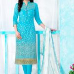 Cotton Sky Blue Designer Suits