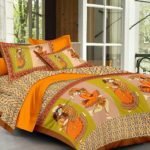 orange bed sheet